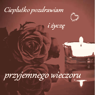 Róża i świeczka przyjemnego, miłego wieczoru